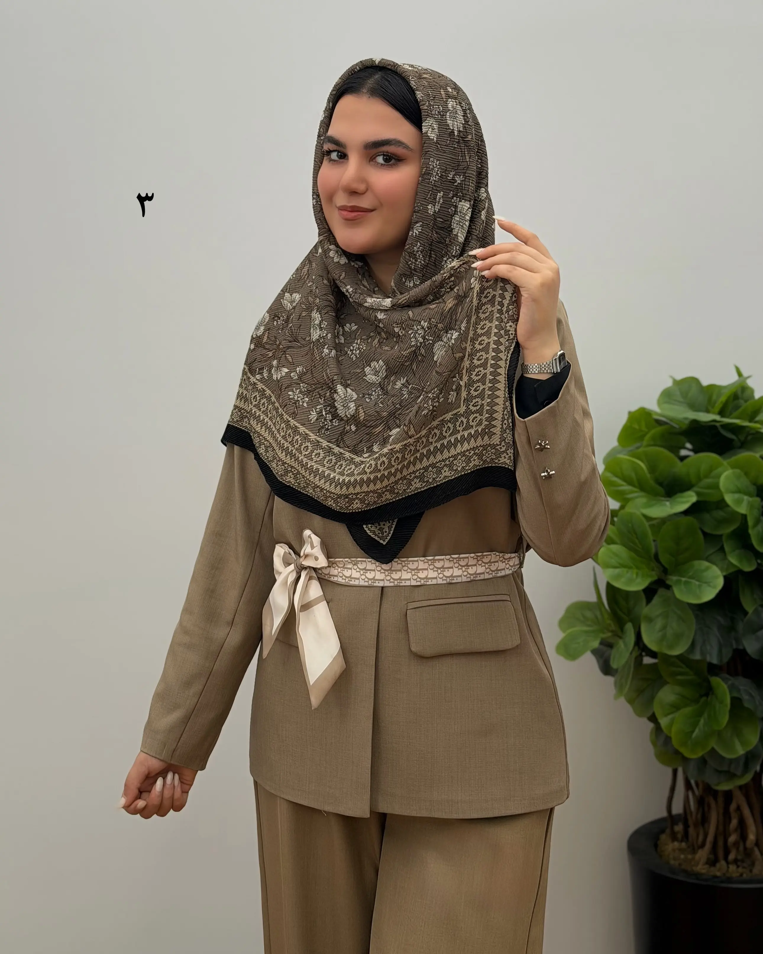 روسری پلیسه نخی مدل شانا